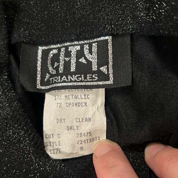 Vintage Y2K Black Metallic Halter Mini Dress Keyhole Cutout / Women’s S/M - - Picture 4 of 4